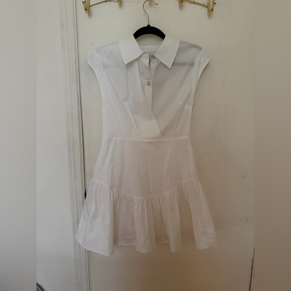 MILLY Gabby Poplin Mini White Dress
